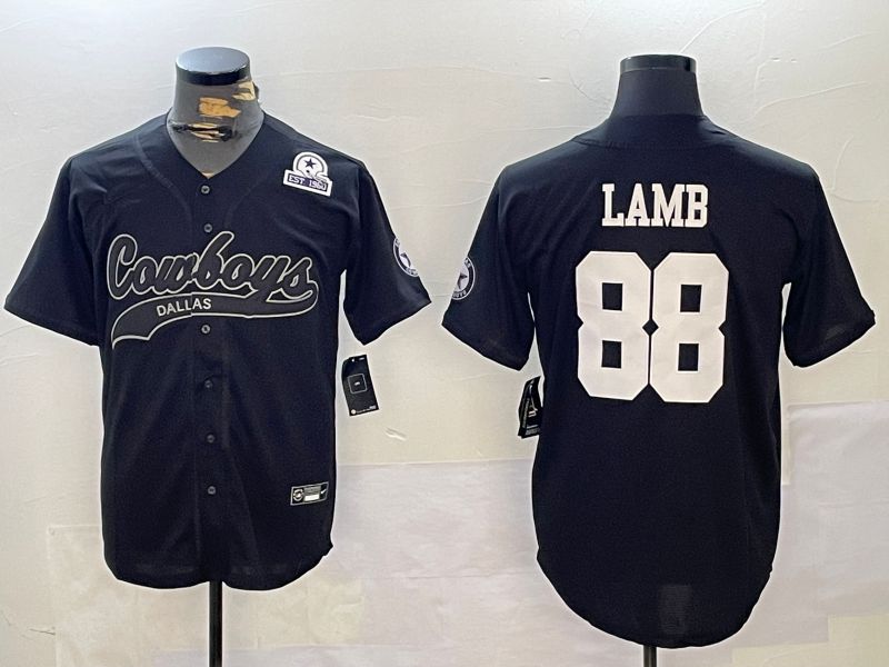 Men Dallas Cowboys #88 Lamb Black Joint Name 2024 Nike Limited NFL Jersey style 4